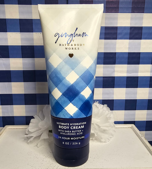 New Bath and Body Works Gingham Ultimate Hydration Body Cream 8 fl oz