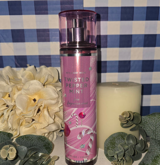 New Bath and Body Works Twisted Peppermint Fine Fragrance Body Mist, Body Spray, Hair Mist, and Linen Spray