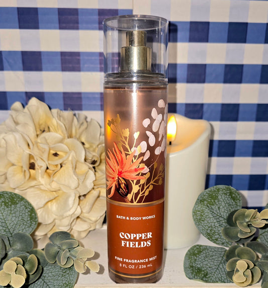 New Bath and Body Works Copper Fields Fragrance Body Mist, Body Spray, Hair Mist,  Linen Spray 8 fl oz