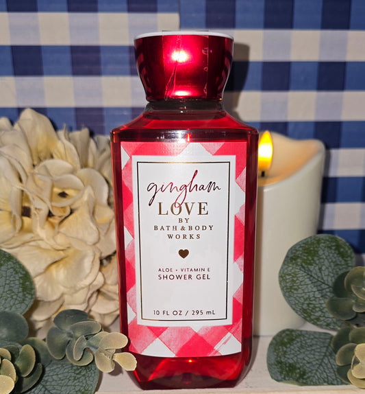 New Bath and Body Works Gingham LOVE Aloe & Vitamin E Shower Gel, Body Wash 10 fl oz