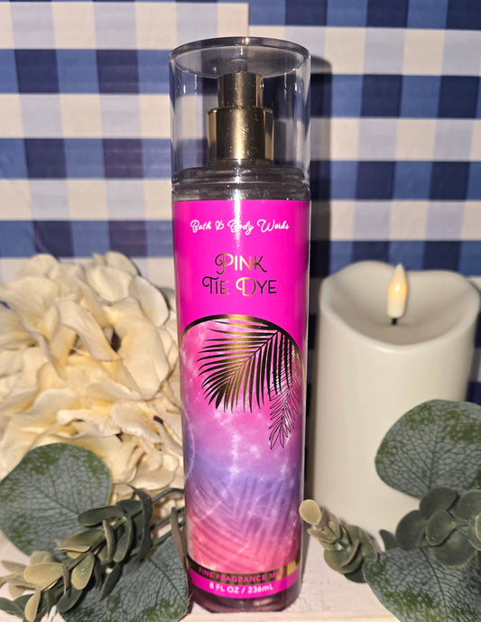 New Bath & Body Works Pink Tie Dye Body Mist, Body Spray, Hair Mist, or Linen Spray