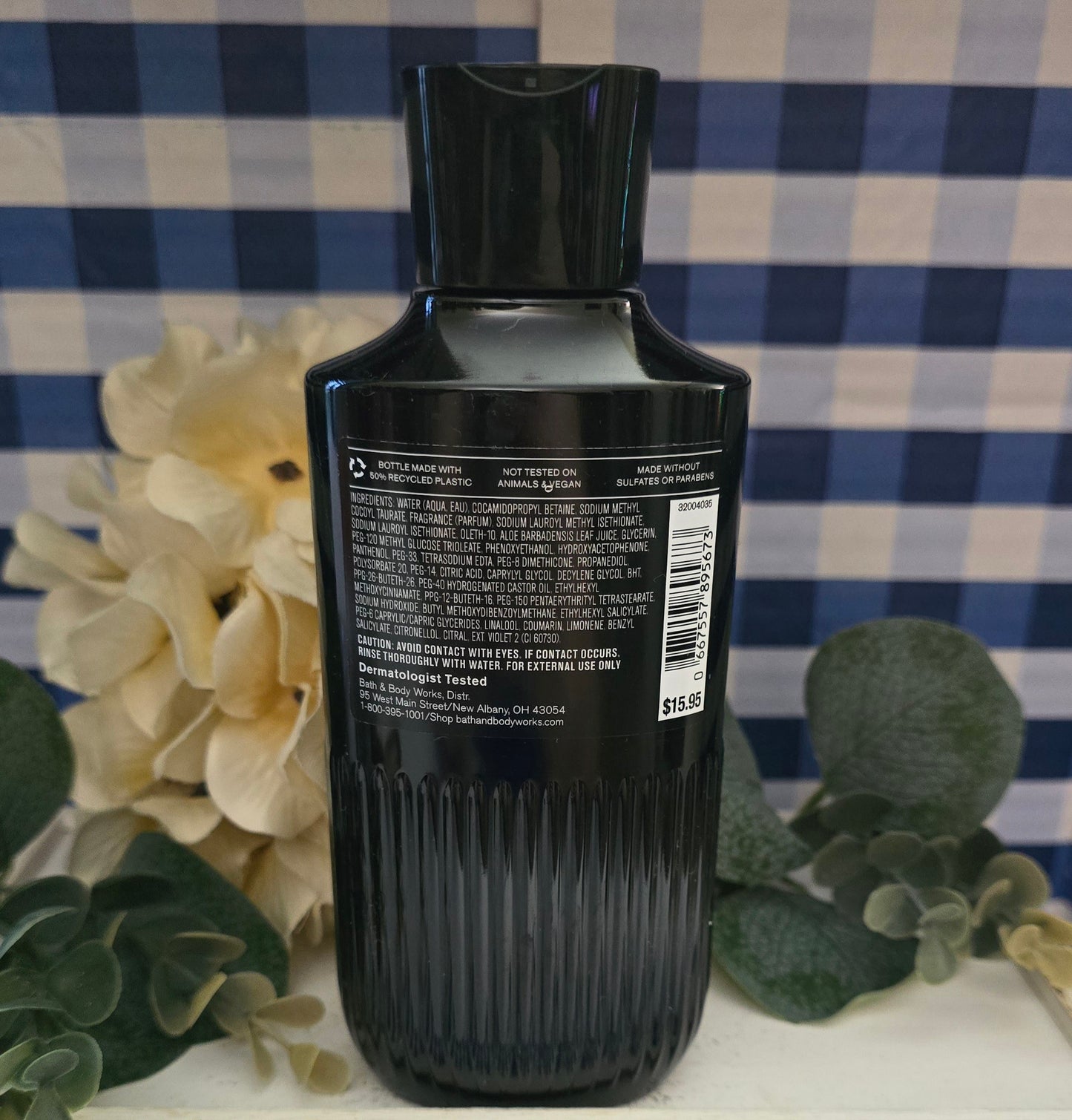 New Bath and Body Works Men's Collection Noir 3-In-1 Hair, Face and Body Wash 10 fl oz.